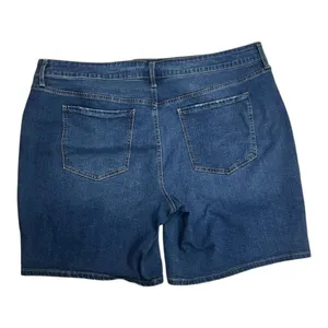 Terra & Sky Blue Denim High-Ruse Women Bermuda Plus Size 22W Cotton Stretch thumbnail 4