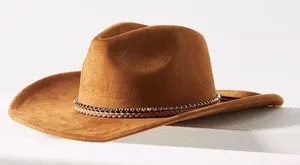 NEW Anthropologie Faux Suede Rancher Hat Honey Brown Cowgirl Western Wide Brim thumbnail 1