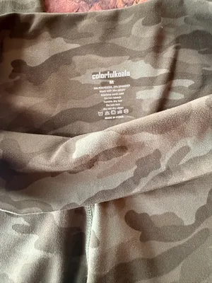Colorfulkoala Camo Leggings Womens Medium Green High Waisted Pocket thumbnail 2