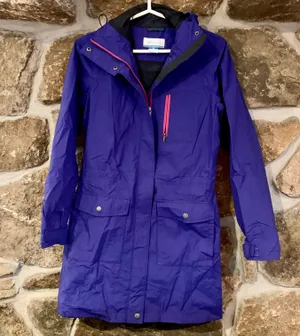Columbia Purple/Pink Zip Up Windbreaker Material Jacket thumbnail 1