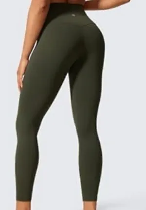Green leggings High Waist Skinny Seamless Slim Fit Yoga Bodybuilding Pants dark thumbnail 1