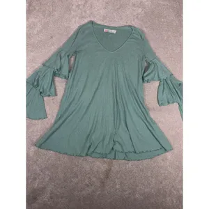Free People Beach Seashore Mini Dress Women Xs Green Mint Ruffle‎ Sleeve Boho thumbnail 4