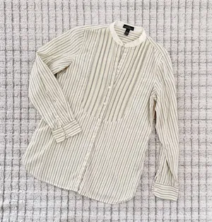 Ralph Lauren Lauren Jeans Co. Vintage Cream Striped Carpenter Blouse thumbnail 2