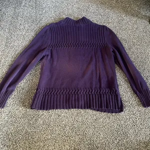 Coldwater Creek Purple Knit Zip Up Long Sleeve Sweater L thumbnail 9