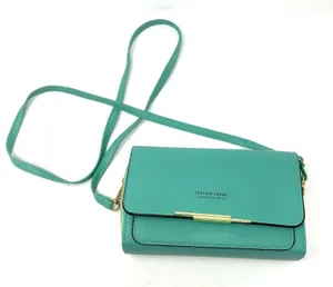 Forever‎ Young Bag Turquoise Magnetic Snap Wallet Phone Strap Small Zip Closure thumbnail 1