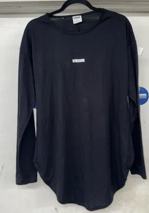 Gymshark Black Long Sleeve Crew with Center Logo thumbnail 1