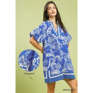 Umgee Jacquard Two Tone‎ Mini Dress - Orchid blue - Large thumbnail 5