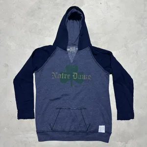 Retro Brand Notre Dame Pullover Hoodie Women's Size M Blue USA MADE Sweatshirt thumbnail 1
