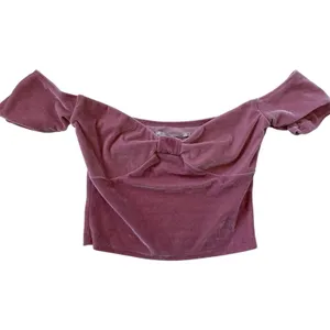 Kimchi Blue UO Esme Pink Velvet Off The Shoulder Knot Front Crop Top Wmns Medium thumbnail 5