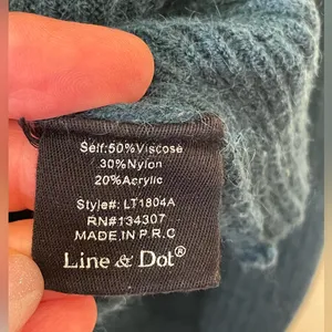 Line & Dot Women’s‎ Deep Teal Cowl Neck Sweater Size S thumbnail 8