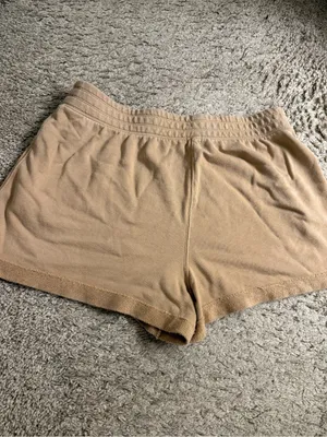 aerie tan beige High Waisted Chillax Fleece Lounge Shorts - size XL thumbnail 5