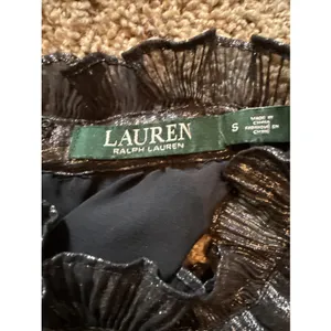 Lauren Ralph Lauren Black Metallic Cold Shoulder Blouse Accordion‎ Plissé Small thumbnail 6