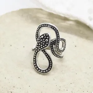 Boho Silver Snake Ring thumbnail 1