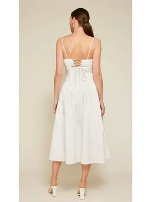 Line & Dot Maison Corset Dress in White Small New Womens Maxi Gown thumbnail 12
