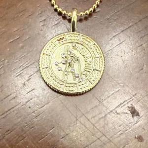 Melinda Marie Aquarius Zodiac necklace- Gold thumbnail 2