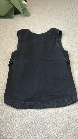Free People We The Free Women’s Black Denim Southside Vest Size Small thumbnail 4