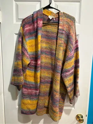 Anthropologie Akemi + Kin Multicolor Striped Open Cardigan Sweater one size thumbnail 1