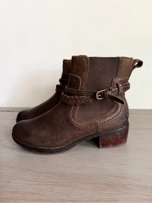 UGG Australia Krewe Motorcycle Leather Ankle Boots 29013G Brown Leather Size 7 thumbnail 4