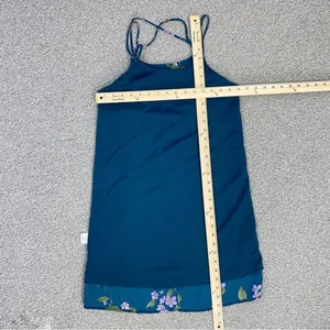 Mi Ami Francesca’s Floral‎ Cold Shoulder Tiered Ruffle Shift Dress Teal XS thumbnail 11