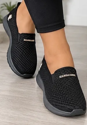 U.S. Polo Assn. Black Knit Slip-On Sneakers thumbnail 4