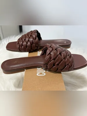 Cushionaire Aramis Brown Woven Slide Sandals - Size 9.5M - Good Condition thumbnail 3