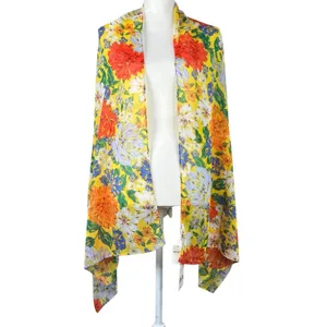 aerie Wrap Scarf Bright Floral Print Sheer NWT thumbnail 4