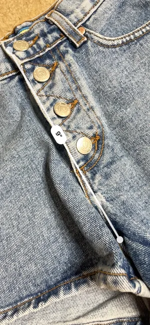 Paris Blue Original Button Fly High Rise Vintage Shorts thumbnail 5