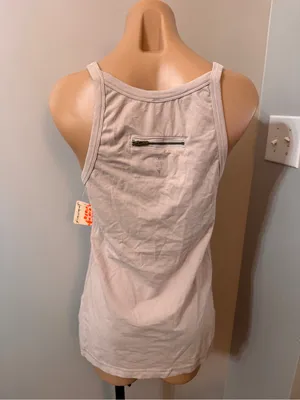 Free People Movement Ivory Tank Top Slit Pocket Athletic Athleisure thumbnail 3