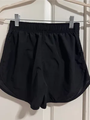 Nike Black Women's Athletic Running Shorts with White Swoosh thumbnail 2