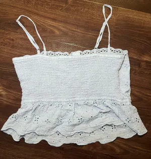 Aerie Light Blue Eyelet Top Size XS  thumbnail 2