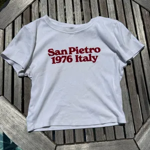 Hollister White Tee with Red 'San Pietro 1976 Italy' Print thumbnail 1