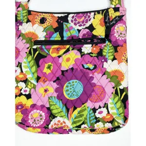 Vera Bradley Rhythm and Blues Quilted Floral Crossbody Bag Purple Pink Orange thumbnail 4