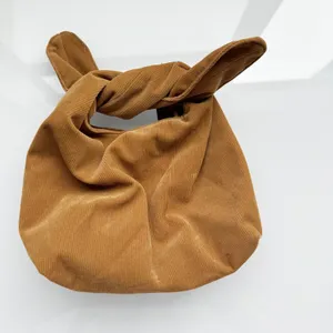 Merit Tan Corduroy Knot Wristlet‎ Bag Minimalist Earthy Boho Handbag thumbnail 2