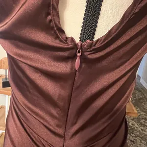 Lioness Original Sin Satin Mini Dress Garnet One Shoulder Ruched Party XS thumbnail 5