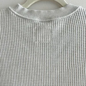 aerie Waffle Knit Long Sleeve Lounge Tee, Beige, Size Medium thumbnail 13