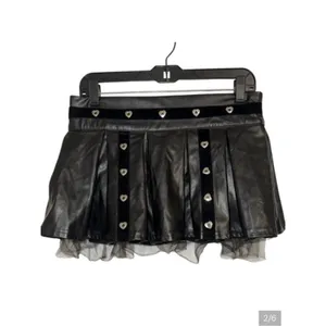 Y2K goth heart mini skirt Black Size L thumbnail 5