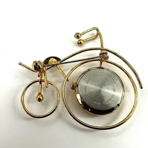 CF Gold tone watch bicycle brooch thumbnail 3