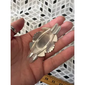 Western Two Tone Engraved Sunburst Cuff Bracelet Silver Gold Scalloped Scroll‎ thumbnail 5
