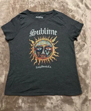 Sublime T-Shirt Women’s Size XL Charcoal Gray Long Beach Graphic Short Sleeve thumbnail 1
