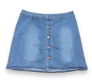 Buttoned Front Denim Skirt thumbnail 4