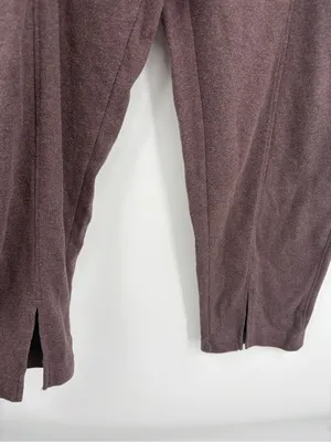 Pact organic airplane tapered leg pant deep taupe purple womens L travel comfort thumbnail 2