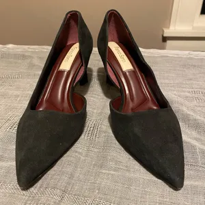 Franco Sarto black suede “Tana” heels size 8.5. D’Orsay style. Padded insole thumbnail 2