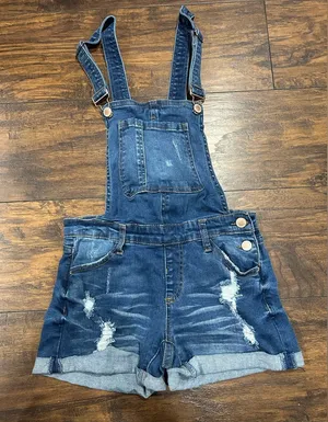 Papaya Denim Distressed Overalls‎ small blue thumbnail 1