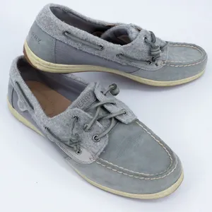 Sperry Top-Sider‎ Womens Grey Leather Suede Wool Boat Shoes STS82427 Size 9.5 thumbnail 2