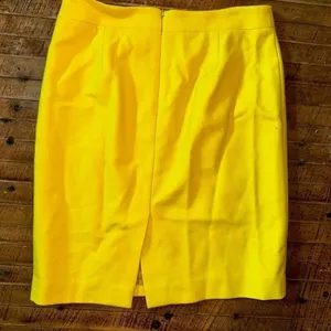 J Crew goldenrod yellow wool blend business casual pencil skirt thumbnail 3