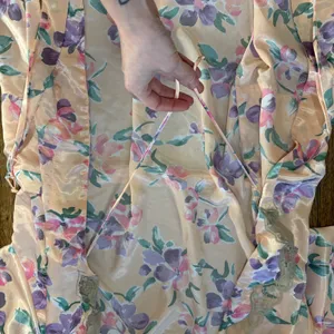 VTG Victorias Secret‎ Gold Label Floral Satin Robe Lace Light Pink Romantic sz M thumbnail 15