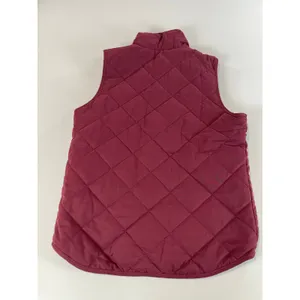 Blue Rain Vest Size S Burgundy Quilted Puffer Gold Hardware High Low Hem NWT thumbnail 7