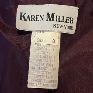 Karen Miller Vintage Jacket Long Dress Beaded Sequins Plum Purple Women’s Size 8 thumbnail 12