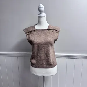 NEW J. Crew Sweater Shell with Buttons Sleeveless Merino-Linen Blend Top Medium thumbnail 13