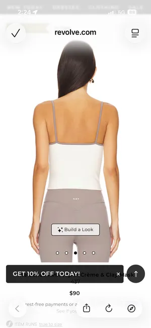 Revolve ballet tank top in crème & clay mask thumbnail 2